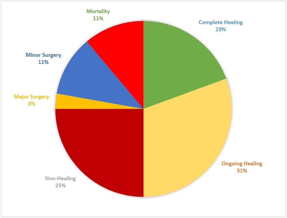 Distribution of clinical outcomes JSEDM